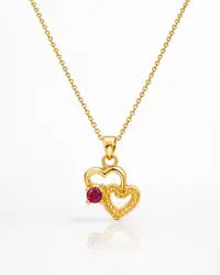 Gold Plated Initial Letter Pendant Necklace For Women Girls Ruby Customizable Personalized Name Unique