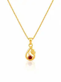 Gold Plated Initial Letter Pendant Necklace For Women Girls Ruby Customizable Personalized Name Unique