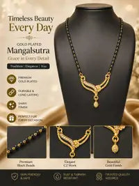 Elegant Diamond Mangalsutra For Women Premium Finish Sparkling Stone Accent Necklace Stylish Daily Wear