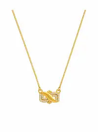 Gold Infinity Symbol Necklace With Crystals Timeless Women Jewelry Jewel Elegant Plated Design Pendant