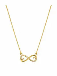 Infinity Pendant Necklace For Women Gold Plated Crystal Elegan Elegant Design Stylish Daily Wear