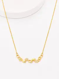 Luxury Gold Leaf Necklace With Zircon Stones Fashion Jewelry Elegant Plated Design Pendant Stylish