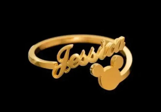 Personalized Dual Name Ring For Women Custom Couple Gold Plated Adjust Customizable Unique Gift