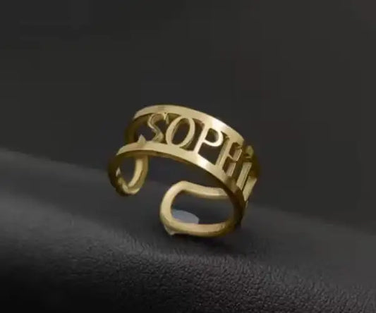 Personalized Dual Name Ring For Women Custom Couple Gold Plated Adjust Customizable Unique Gift