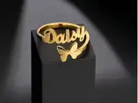 Personalized Dual Name Ring For Women Custom Couple Gold Plated Adjust Customizable Unique Gift