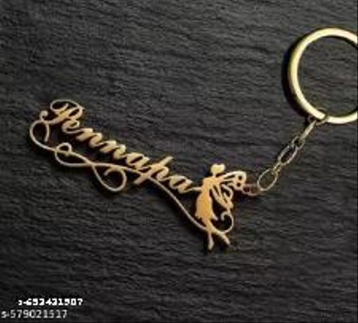 Gold Metal Ethnic Key Chain For Unisex