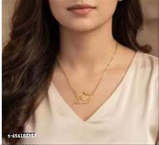 Gold Brass Ethnic Casual Necklace For Women
