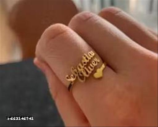 Gold Brass Ethnic Ring For Women