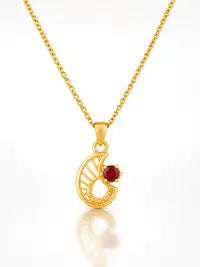 Gold Plated Initial Letter Pendant Necklace For Women Girls Ruby Customizable Personalized Name Unique