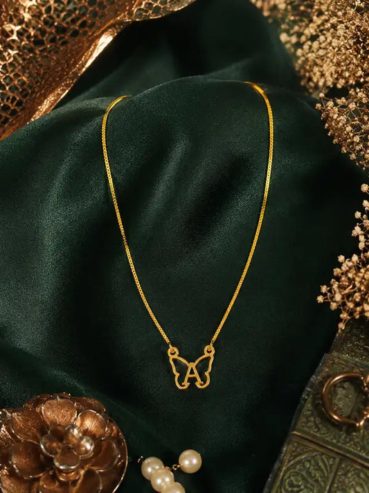 Aurora Butterfly Initial Necklace Personalized Gold Charm For Women Jewe Customizable Plated Pendant Name
