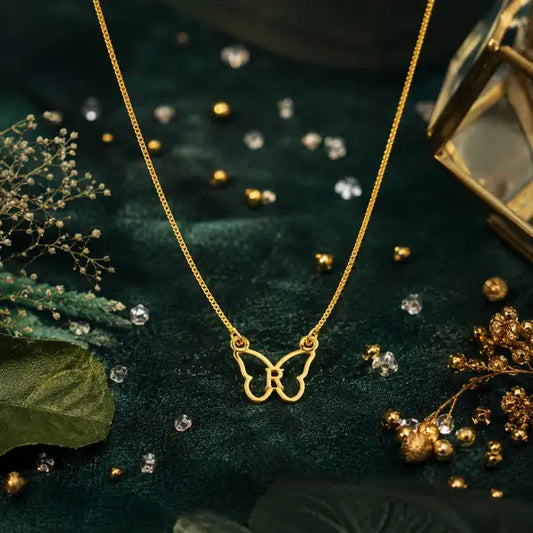 Custom Butterfly Letter Necklace For Women Personalized Gold Initial Pendant Min Customizable Plated Name