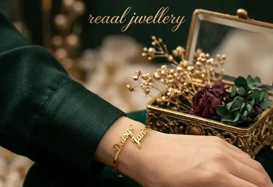 Customized Name Bracelet For Women Personalized Gold Plated Stylish Chain Bracel Customizable Kada Unique