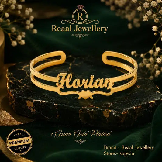 Customized Name Kada Bracelet Personalized Gold Plated Open Cuff For Customizable Unique Gift Women