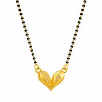 Elegant Gold Plated Heart Mangalsutra Necklace For Women Traditional Modern Jewe Design Stylish Daily