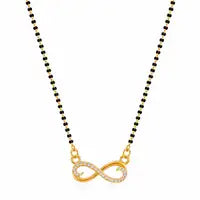 Elegant Infinity Mangalsutra Necklace For Women Gold Plated Diamond Studded Infi Design Stylish Daily