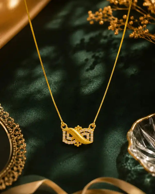 Gold Infinity Symbol Necklace With Crystals Timeless Women Jewelry Jewel Elegant Plated Design Pendant