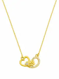 Gold Plated Heart Flower Pendant Necklace Trendy Women Jewelry Elegant Design Stylish Daily Wear