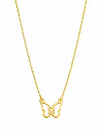 Golden Butterfly Monogram Necklace Elegant Personalized Charm For Women Customizable Gold Plated Pendant Name