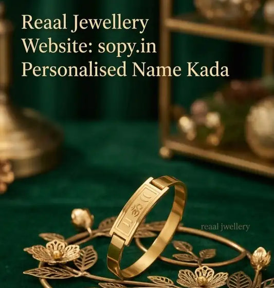 Personalised Name Kada For Men Women Custom Bracelet Gold Finish Engraved Brasskada Customizable Plated