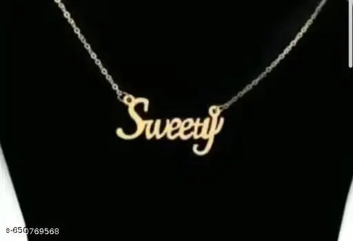 Gold Brass Necklace For Women