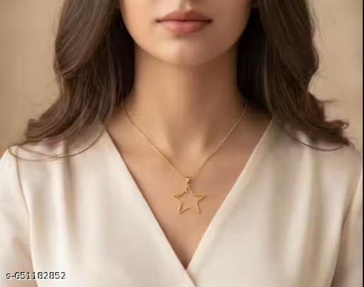 Gold Brass Ethnic Necklace For Women