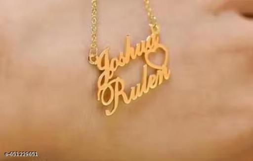 Gold Brass Ethnic Necklace For Women