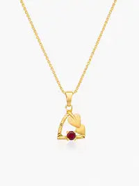 Gold Plated Initial Letter Pendant Necklace For Women Girls Ruby Customizable Personalized Name Unique