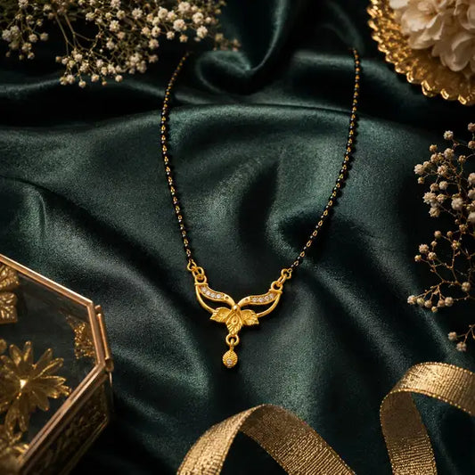 Luxury Diamond Mangalsutra With Sparkle Elegant Premium Finish Sparkling Stone Accent Necklace Stylish Daily