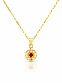 Gold Plated Initial Letter Pendant Necklace For Women Girls Ruby Customizable Personalized Name Unique